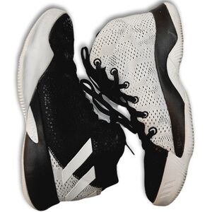 ADIDAS GeoFit Crazy Heat Basketball Black White B&W Athletic Shoes Women's Sz 8